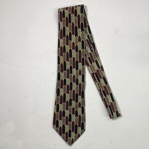 CHARLESTON SHOE CO. Men's Silk Tie in Burgundy, Black & Gold Pattern
